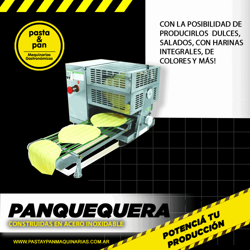 01 PANQUEQUERA Panquequera industrial para producción de pastas con garantía y soporte técnico