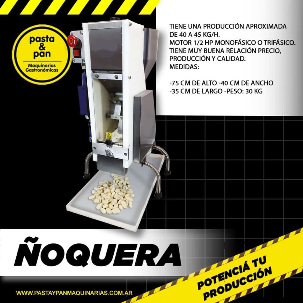 ÑOQUERA Ñoquera automática para producción de ñoquis con sistema de extrusión y corte