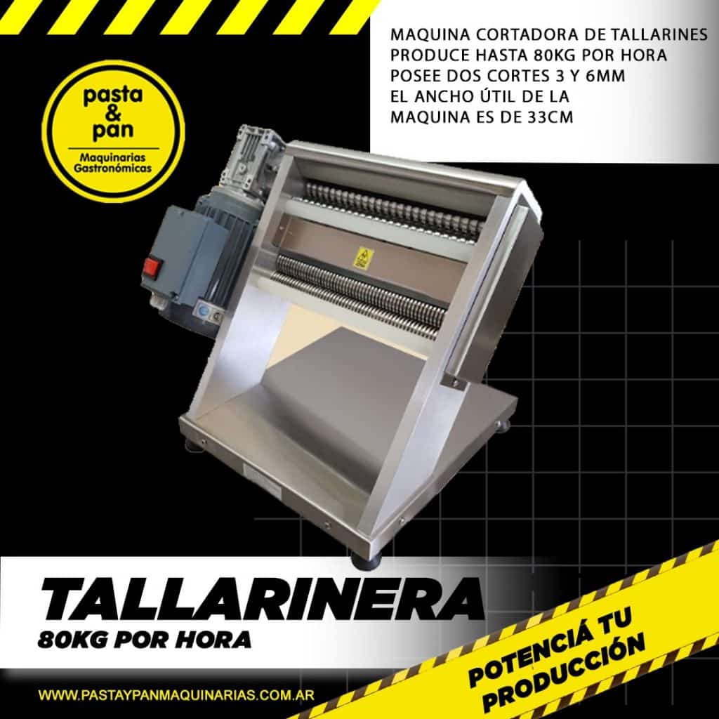 TALLARINERA Cortadora de tallarines de mesa – 80 kg/h – modelo compacto de Pasta & Pan