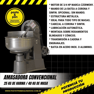 amasadora convencional 25 kg de harina imagen principal