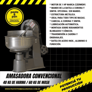 Amasadora Convencional 40 kg de harina