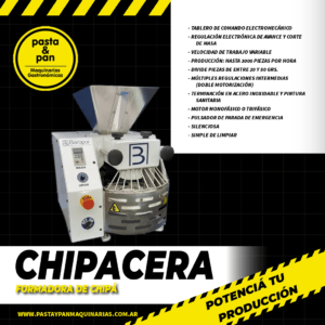Chipacera formadora de chipá de hasta 3.000 piezas por hora