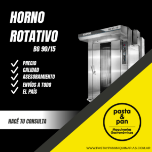 Horno Rotativo BG 90/15 - 15 Bandejas 90 x 70- Gas- Gas Oíl