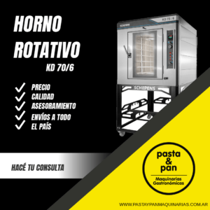 Horno Rotativo KD 70/6 con opción a Cámara Fermentadora